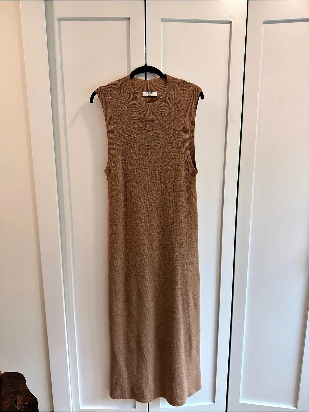 Babaton Dress Camel Sleeveless Size Large